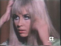 Another unknown italian film of 60's, blonde wig reveal. Black long pinned hair underneath.