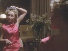 Jane Wilkinson (actress Helen Grace) removes her old lady disguise in Hercule Poirot "Lord Edgware Dies" movie (2000)