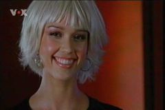 "Dark Angel" series with Jessica Alba. A nice putting on from long brown to short blond.