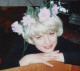 White bob wig and flowers